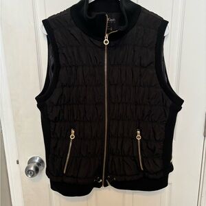 Calvin Klein Performance Women’s Black Puffer Vest with Gold Zippers Size 0X